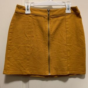 mustard mini skirt